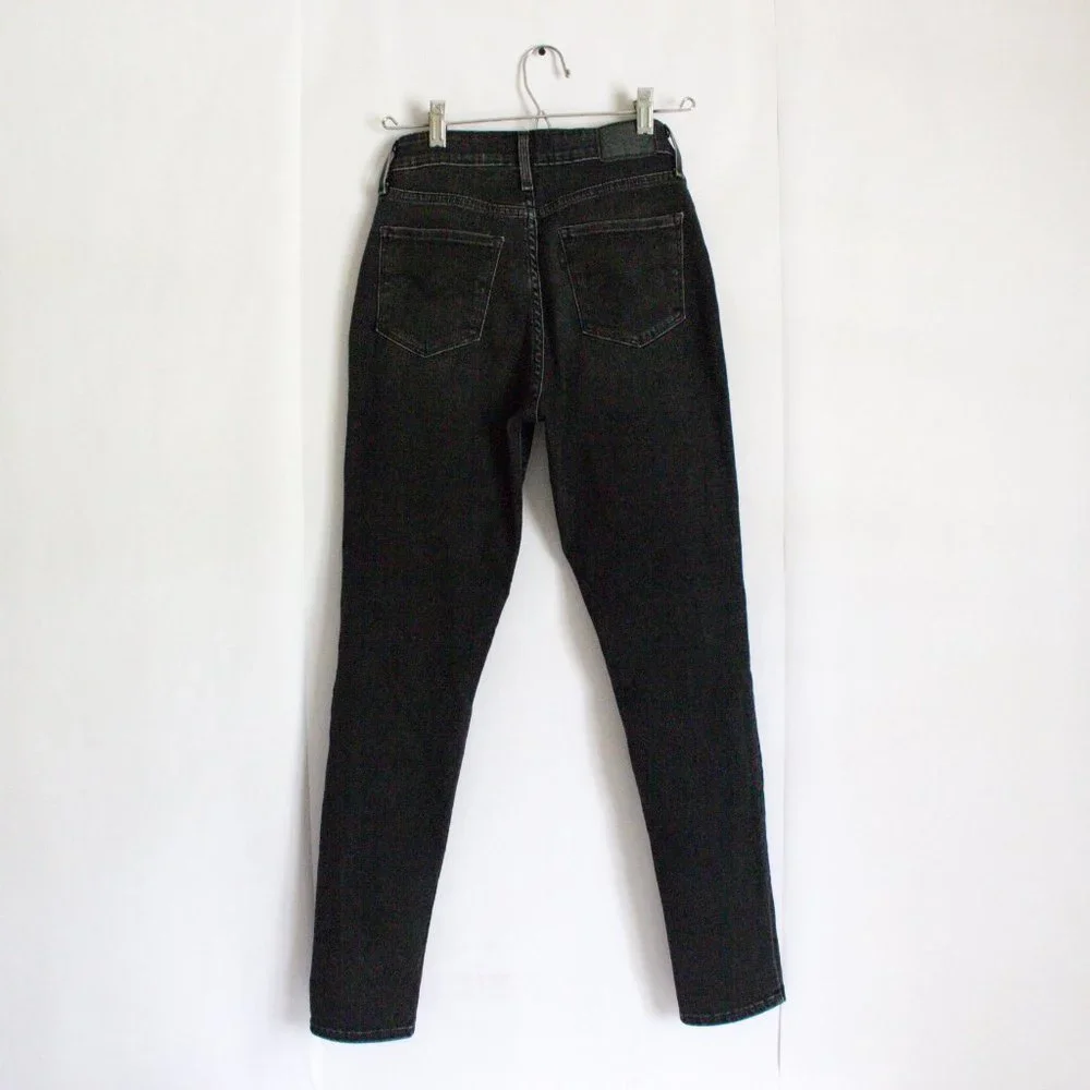 Levis 28x30 721 High Rise Skinny Black/Gray Jeans Dark Wash Soft Jeans - Picture 6 of 11